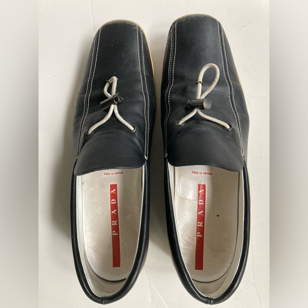 Prada Black Leather Loafers